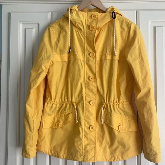 J.Crew Lightweight Yellow Zip and Button Up Hooded Utility Jacket Size Small - Picture 2 of 8